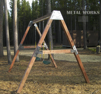 4 x 4 Rustic Swing Set Bracket Kit designed for 4x4 Beams