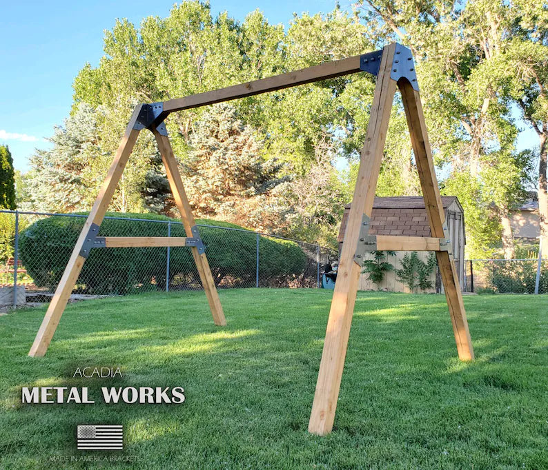 4 x 4 Rustic Swing Set Bracket Kit designed for 4x4 Beams